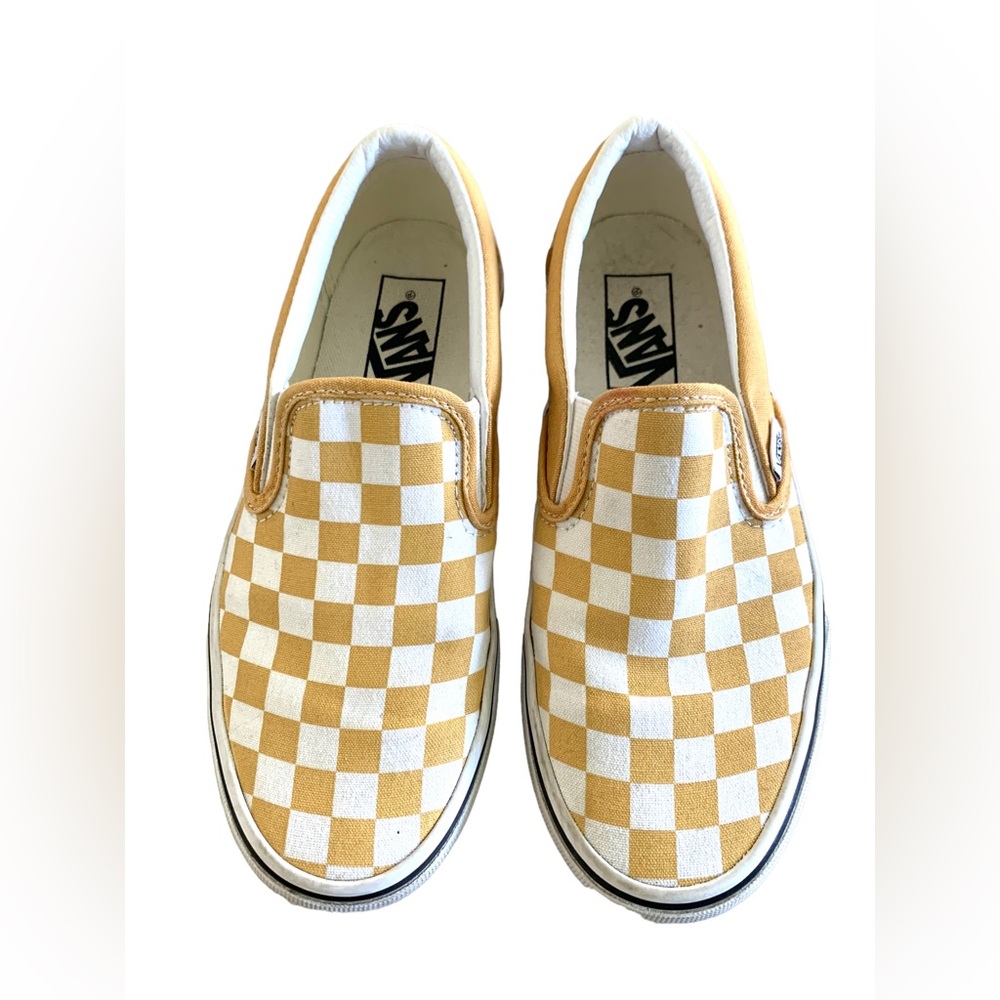 Vans classic checkerboard Slip on Ochre size 4.5 Men’s or 6 Women’s. Pre-loved